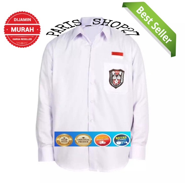 Seragam Baju Putih Lengan Panjang Sekolah SD/MI Seragam Sekolah SD Baju Atasan UNISEX