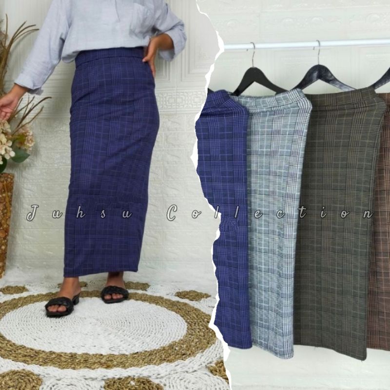 ROK SPAN TARTAN PANJANG WANITA | ROK SPAN MOTIF KOTAK/ROK SPAN TARTAN