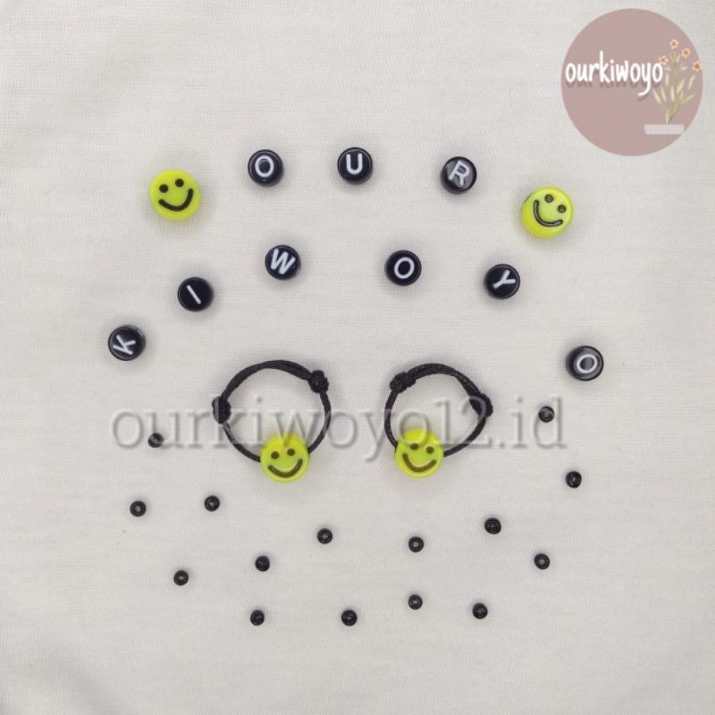 Cincin persahabatan(couple) smiley Tali unisex