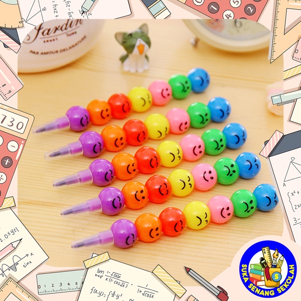 

5 Pcs Colouring Pensil Smiley S7001