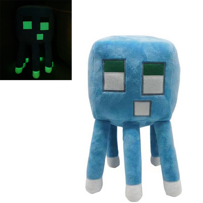 New 30cm/11.8in Minecraft Luminous Octopus Plush Toy Soft Stuffed Doll Animals Kids Gifts