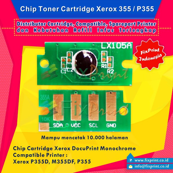 Chip Toner Cartridge Xerox P355D M355DF 355df Monochrome Murah