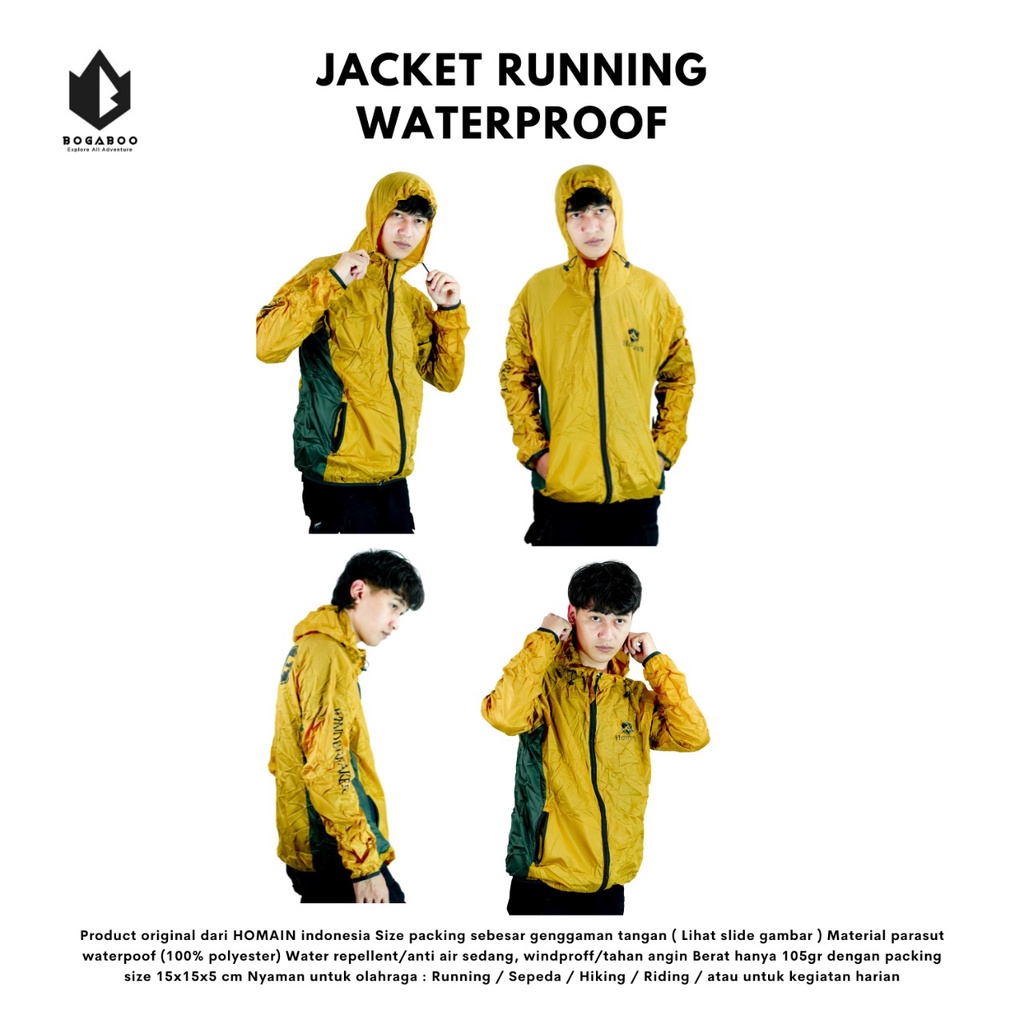 Jaket Running Hommain - Jaket Running Waterrepellen - Jaket Running Ultralight - jaket lari