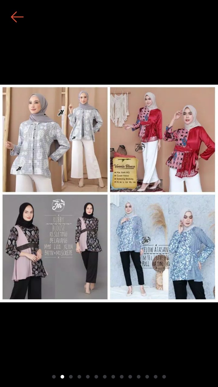 M-l-xl-xxl Batik Tunik Wanita Asj Sa Hrb026 Kenongo Pekalongan Sogan Tulis