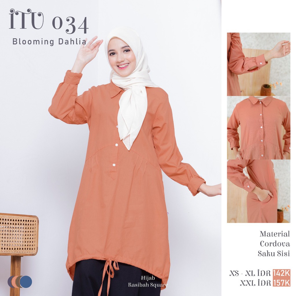 Inspire Tunik ITU 34 Bahan cordova Atasan Wanita Muslimah Baju Tunik Formal / Semiformal