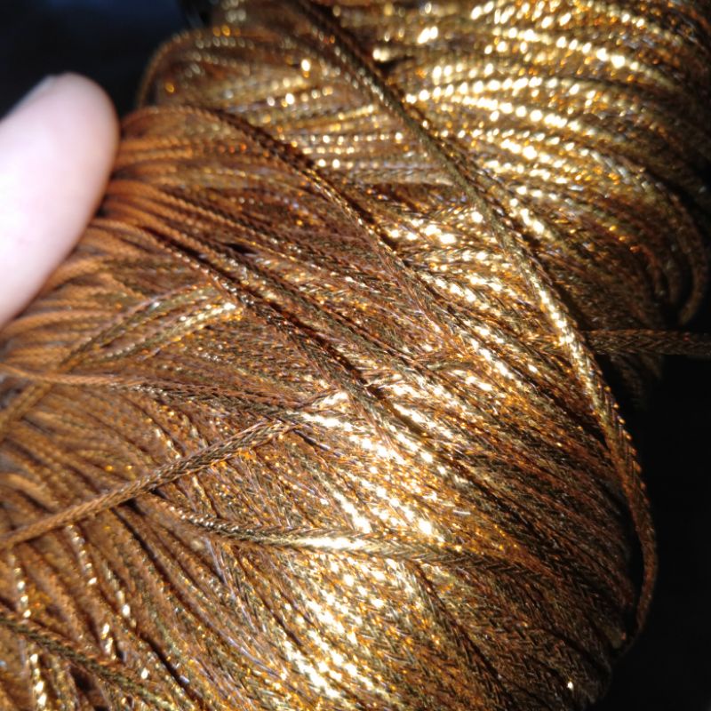 

Tali metalik sovenir kado hampers hajatan madumongso warna emas lebar 1mm