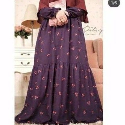 DITSY Cherry Ink Purple Nightgown size L