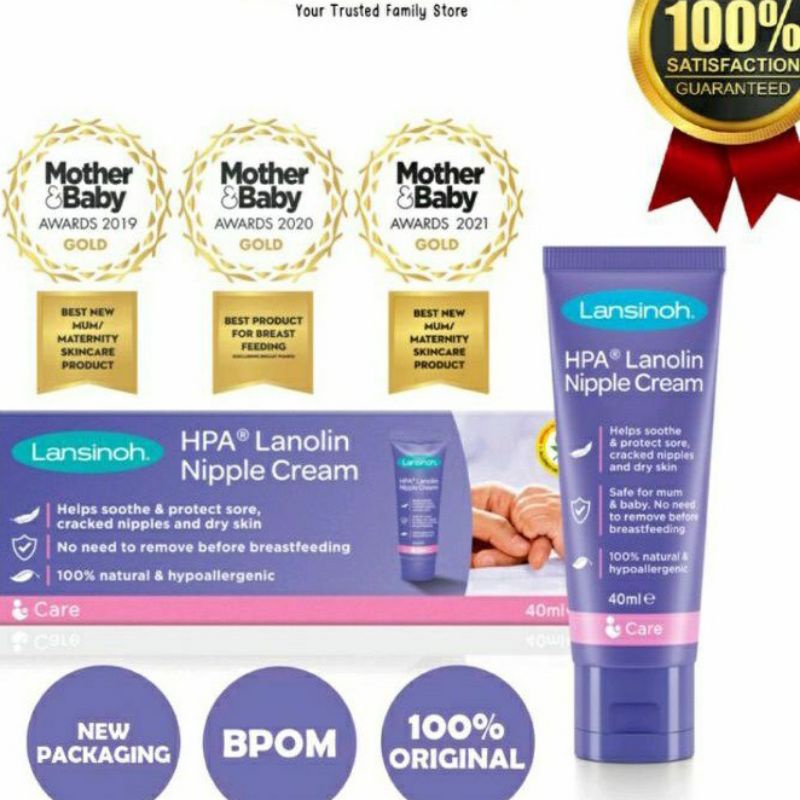 Lansinoh HPA Lanolin Nipple Cream 10ml - Lansinoh 40ml