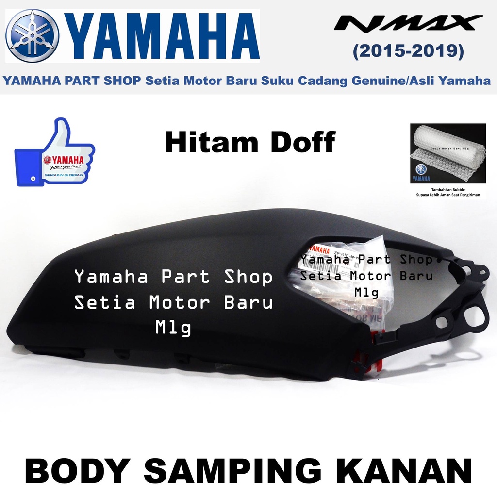 Cover Side Bodi Body Samping Hitam Doff Mat Mate Black Kanan N Max Nmax Old Asli Yamaha