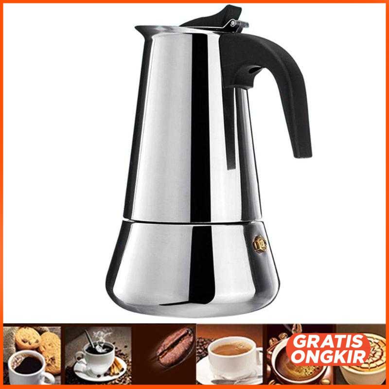 Espresso Coffee Maker Moka Pot Teko Stovetop Filter - Z21 300ml 6cup