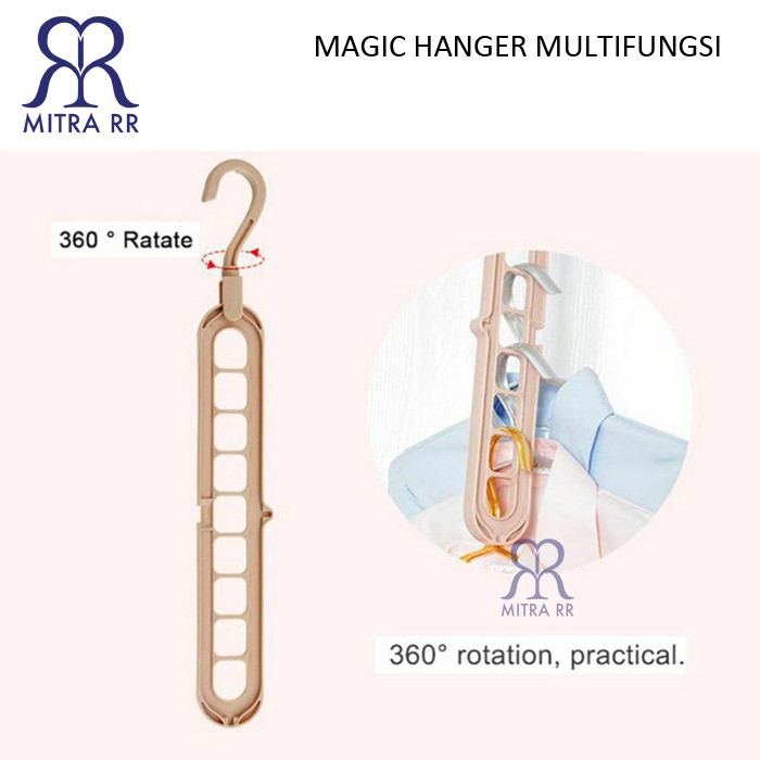 Magic Hanger - Gantungan Baju Multifungsi - Hanger Baju Ajaib Dapat Dilipat dengan 9 Lubang