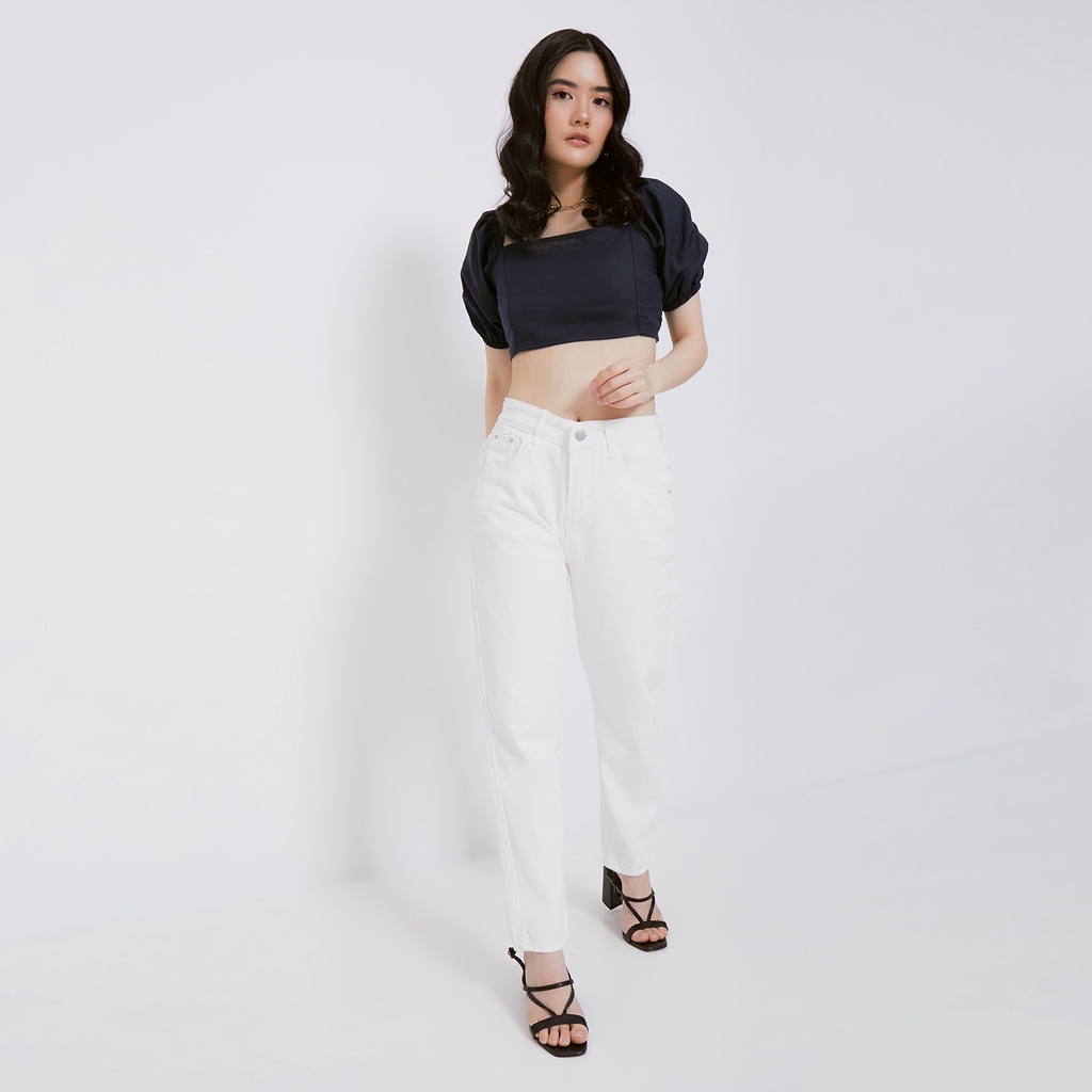 VIERLIN - Jeans 8869 - HW PLAIN BOYFRIEND JEANS