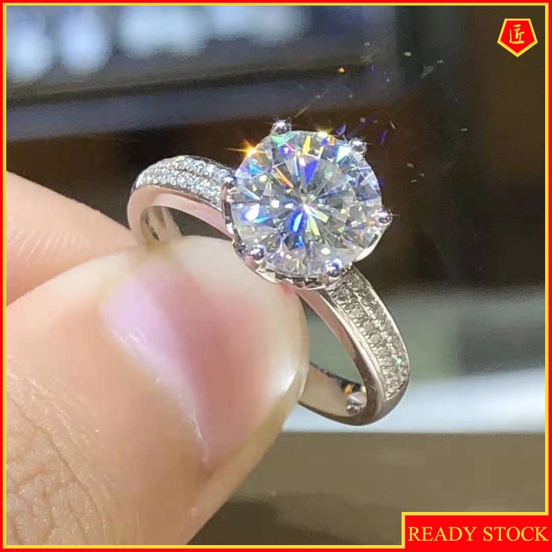 [Ready Stock]Female Moissanite 2 Karat Ring Pt950