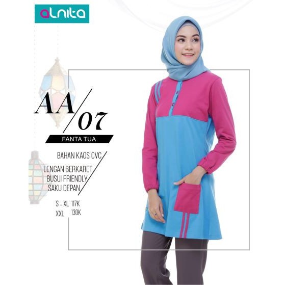 AA 07 FANTA TUA DAN FANTA PINK KAOS ATASAN ALNITA KAOS MURAH WANITA BLUS PEREMPUAN KAOS OLAHRAGA