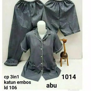 Ready piyama baju tidur CP 3 in 1 satin embos Shopee Ready piyama baju tidur CP 3 in 1 satin embos Shopee