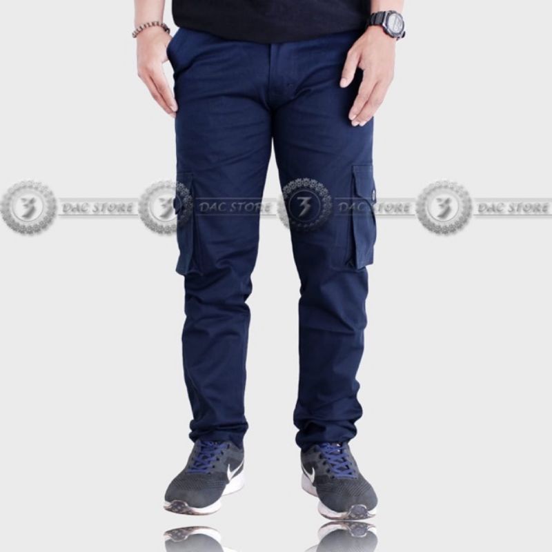 Celana Cargo Panjang Biru Navy,Celana Cargo Panjang Navy Pria,Celana Cargo Panjang Pria Murah