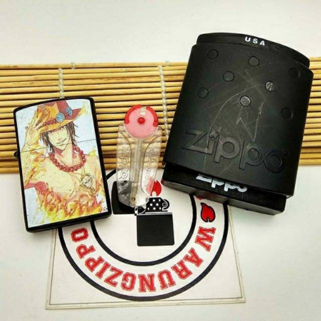 korek murah model zippo keren hemat custom logo one piece ace
