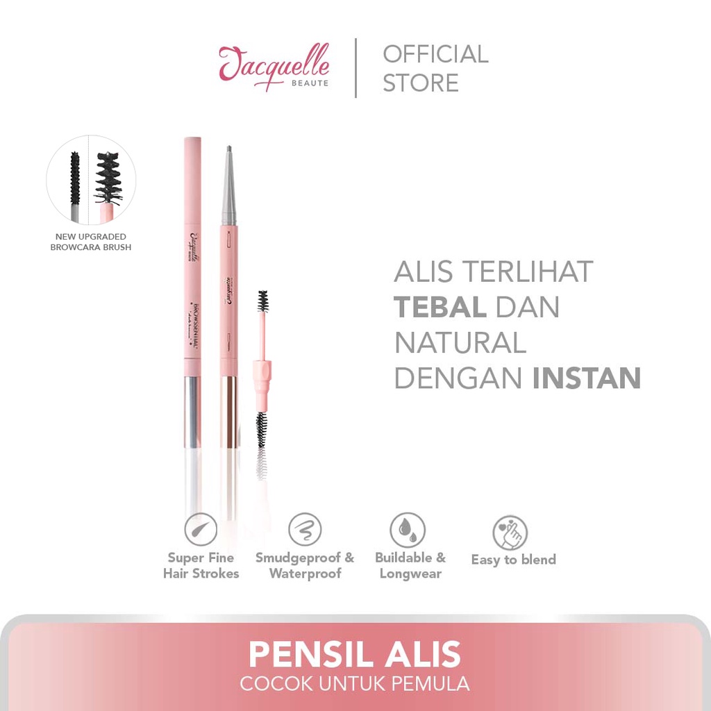 Jacquelle Browssential Multitasking Eyebrow Pencil - 3in1 Pensil Alis, Browcara, &amp; Spoolie