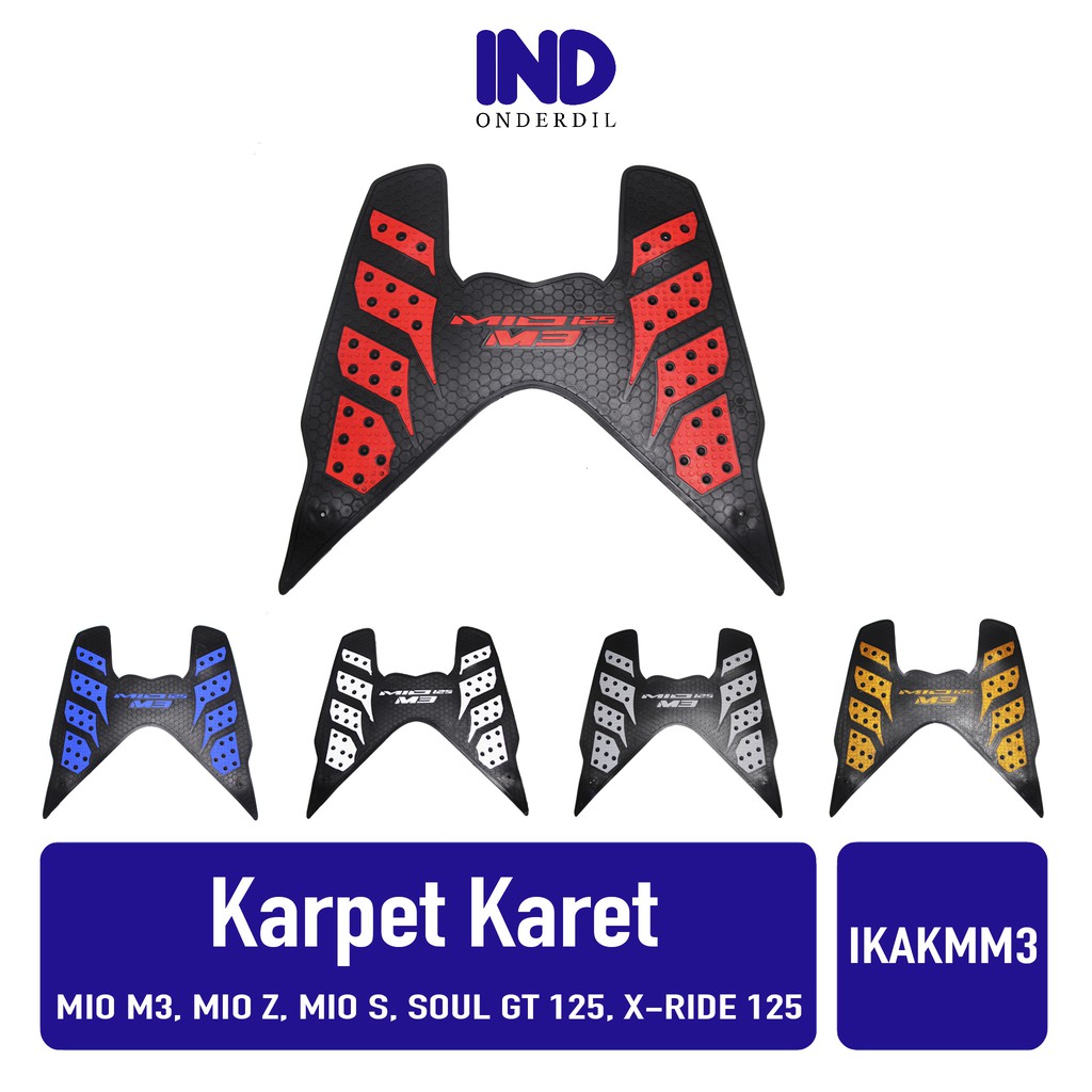 Karpet-Injekan-Pijakan-Alas Kaki-Bordes Karet Yamaha Mio M3-S-Z &amp; Soul GT 125 New Blue Core
