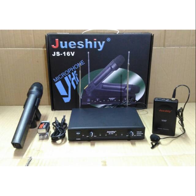MIC WIRELESS 1 PEGANG DAN 1 MIC KLIP ON WIRELESS JUESHIY JS 16V