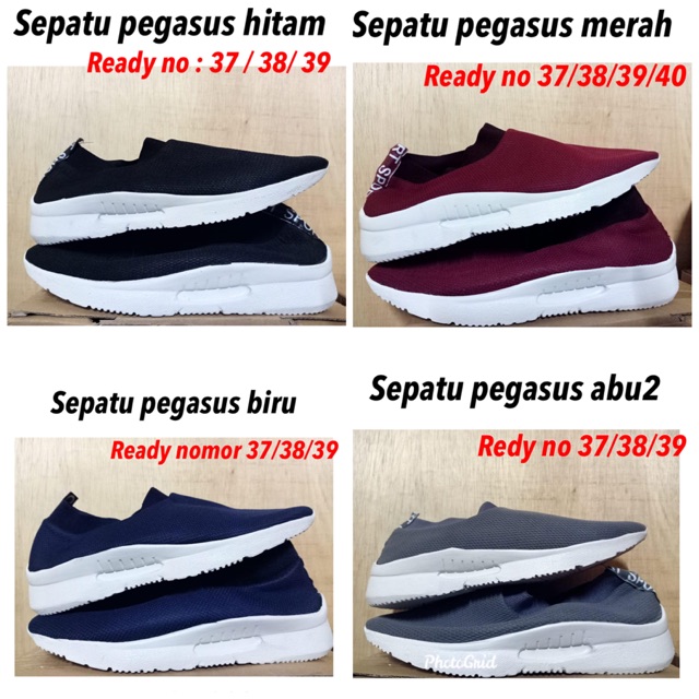 [ khusus hitam ] sepatu pegasus sporty enak pakai || spatu pegasus hitam