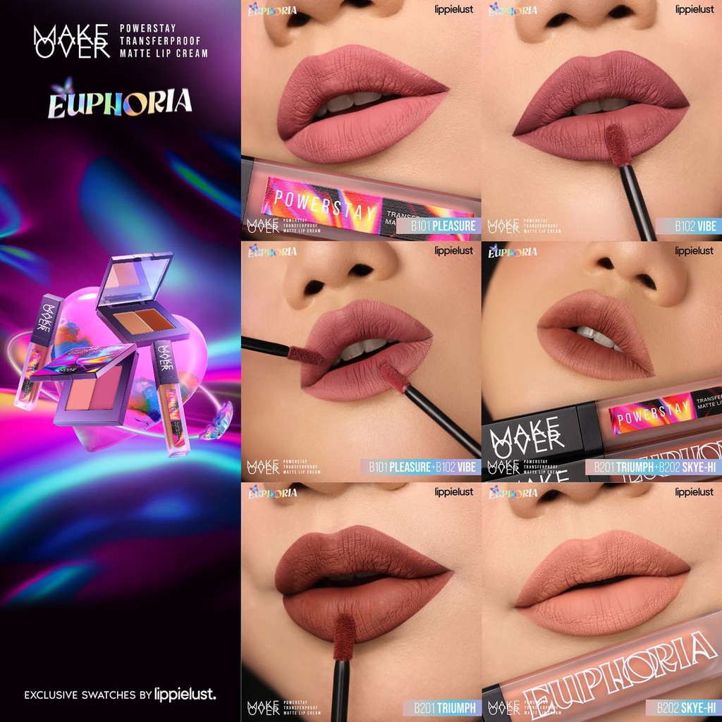 ✦SINAR✦ Make Over Powerstay Euphoria Transferproof Matte Lip Creme