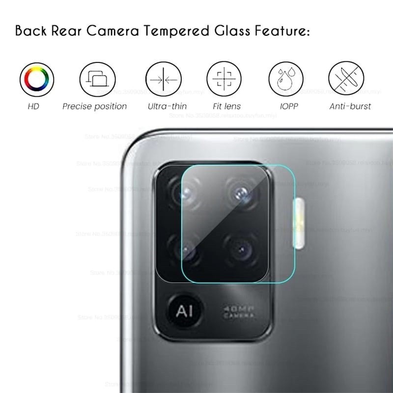 Pelindung Kamera Oppo A12 A15 A53 A54 5G A74 5G A91 K3 Reno 5 5F 4 Pro Tempered Glass Protection Camera Kaca Transparan