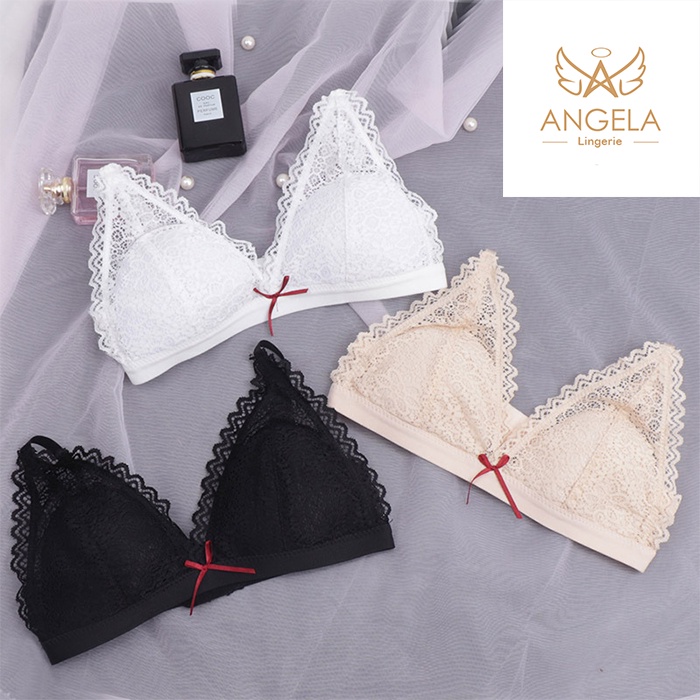 ANGELA PREMIUM JAPAN Bra BH Push Up Set Tanpa Kawat Celana Dalam Wanita Bikini Sport Beha Lingerie Korea Fashion Bralette Remaja Perempuan Sexy Pakaian Dalam COD Renang Motif Cewek Pita Bunga Murah Mimi Jumbo