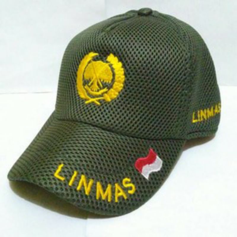 Topi Linmas  / TOPI NKRI  - topi bendera Indonesia. - topi baseball dobelmess