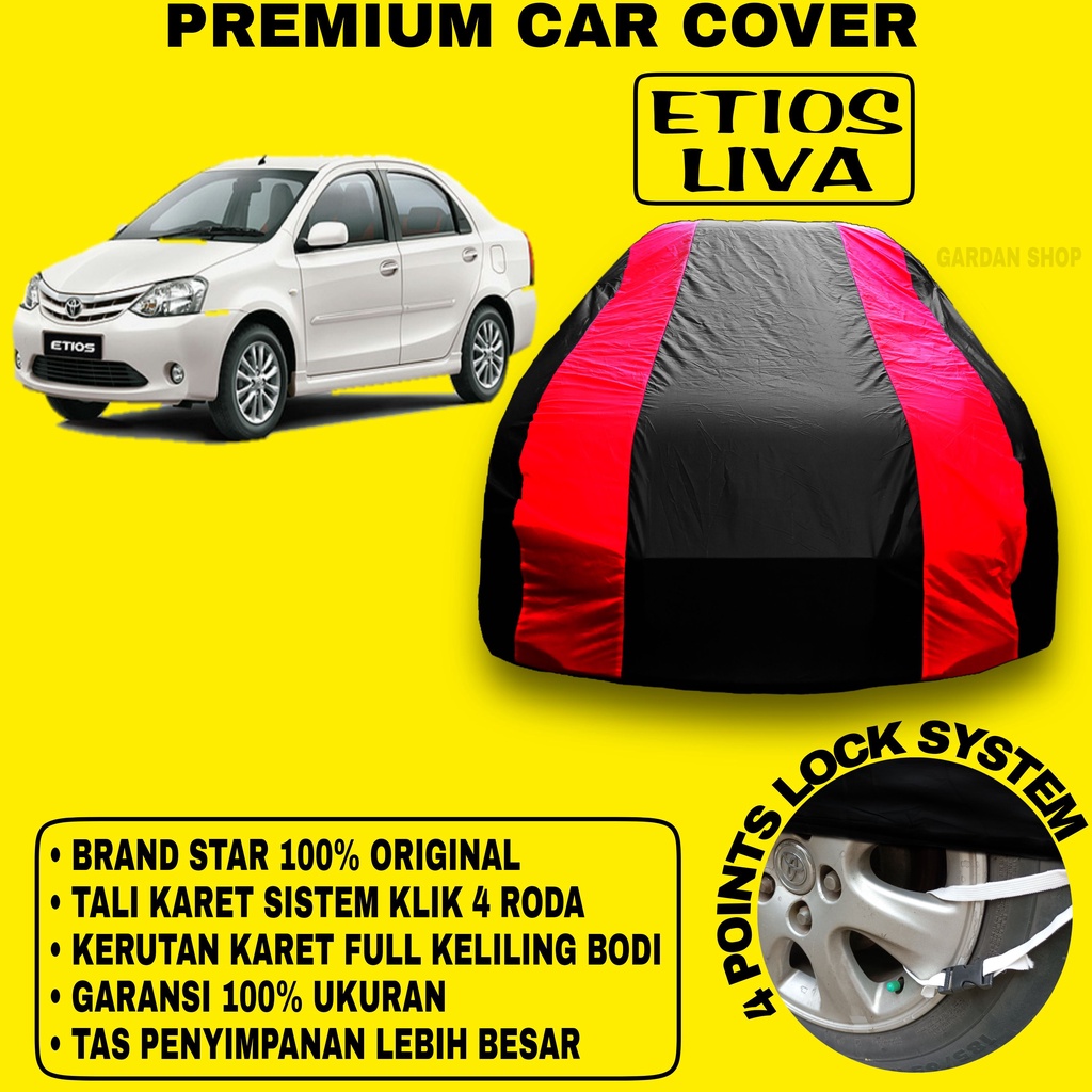 Body Cover ETIOS LIVA Sarung Strip MERAH Penutup Pelindung Bodi Mobil Etios Liva PREMIUM