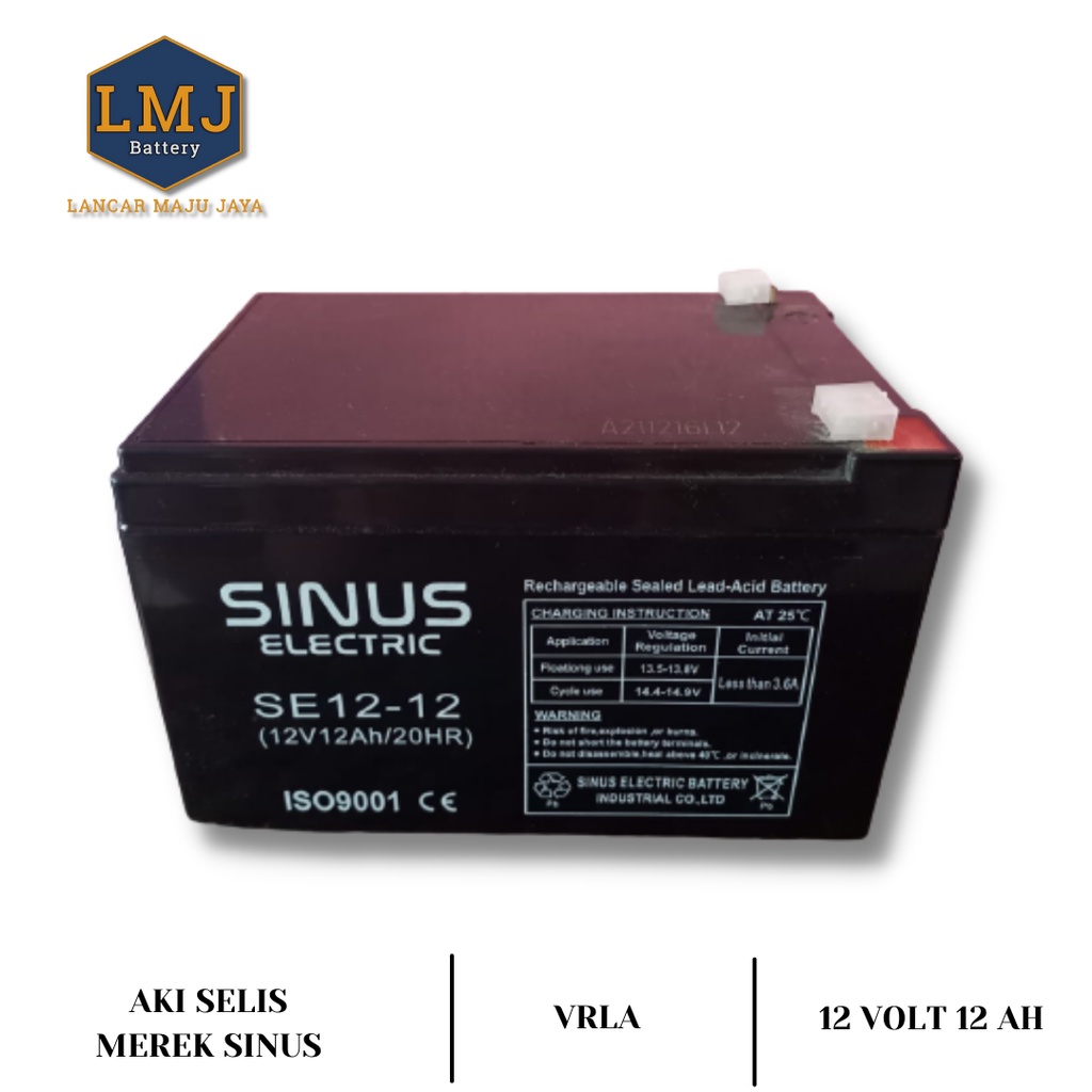 Aki Sepeda Listrik VITA-T 12V 12Ah Aki VRLA SINUS 12v 12ah (Pengiriman khusus P.Jawa )