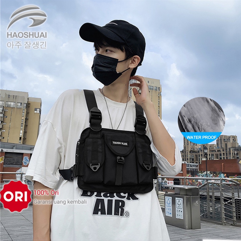 Chest Bag Pria HAOSHUAI 161 Anti air Bahan Dolby lotto Coated