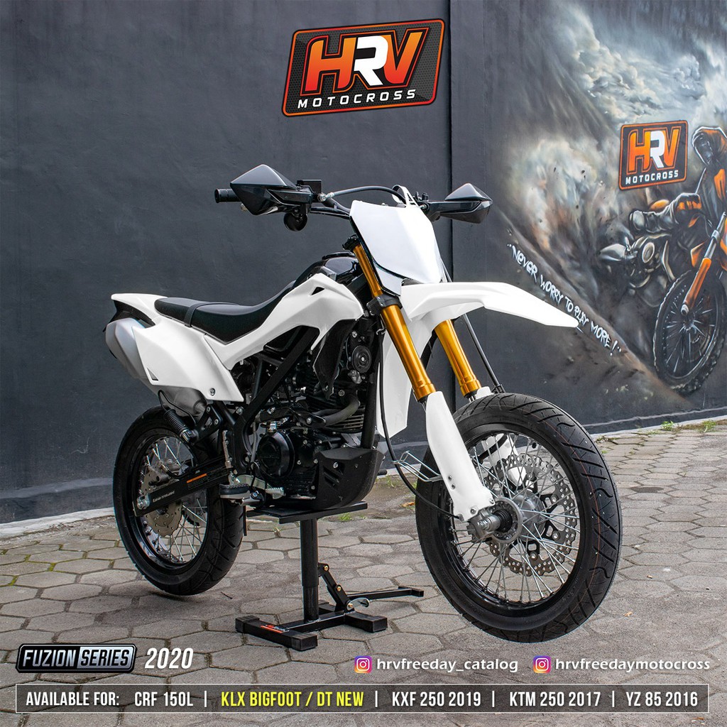 Cover Set Tutup Body Set Trail KLX Bigfoot Dtracker Fuzion HRV Hitam Putih Merah Fluo Yellow