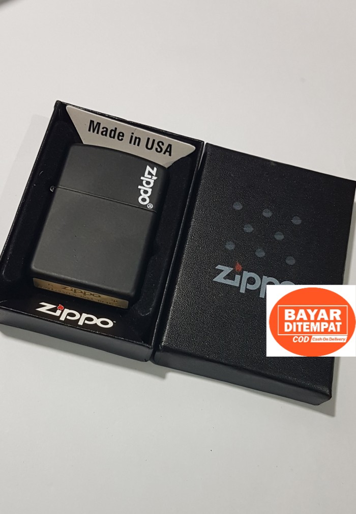 COD Korek Api Lighter Zippo Grade Ori Hitam Bonus Box