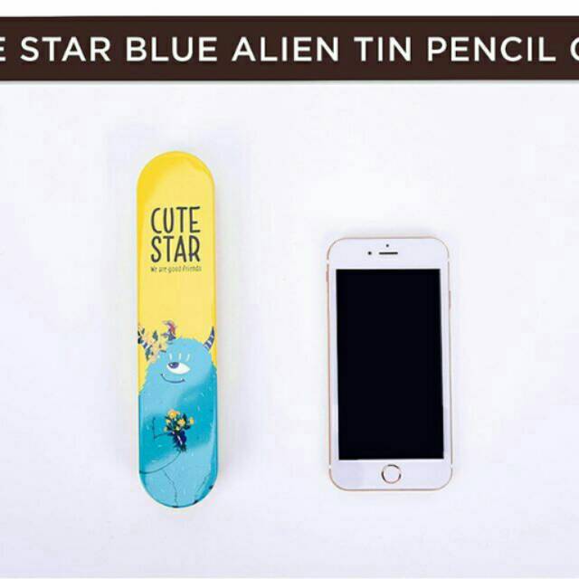 

Cute Star Blue Alien Tin Pencil Case