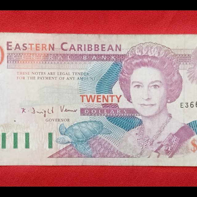 

Uang Kertas 20 Dollar EASTREN CARIBBIAN Tahun.1993