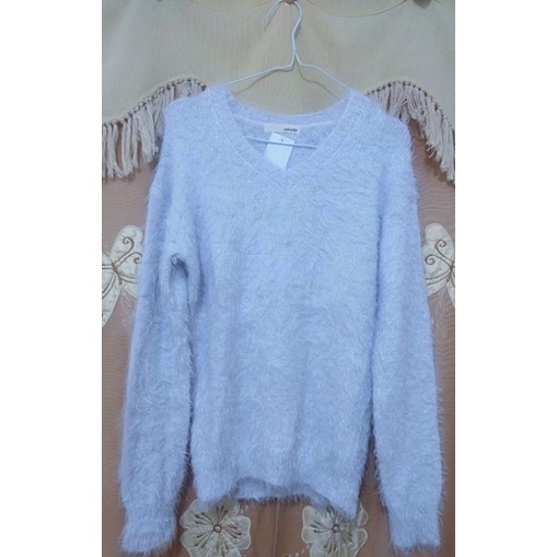 Sweater rajut bulu lilac