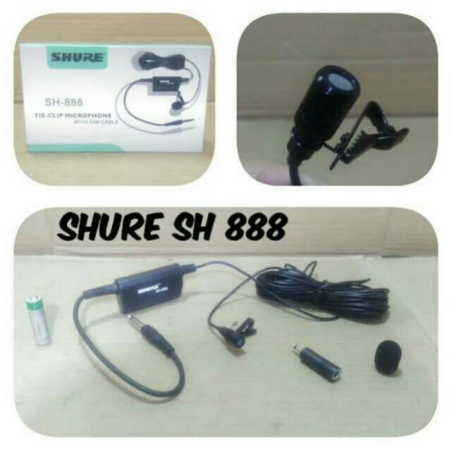 Mic Microphone Kabel Clip On Jepit Shure Sh888 Sh 888 Utk Imam Masjid Ceramah Dll Terbaik Shopee Indonesia