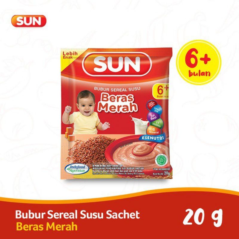 BUBUR SUN SEREAL BERAS MERAH 20GR SACHET