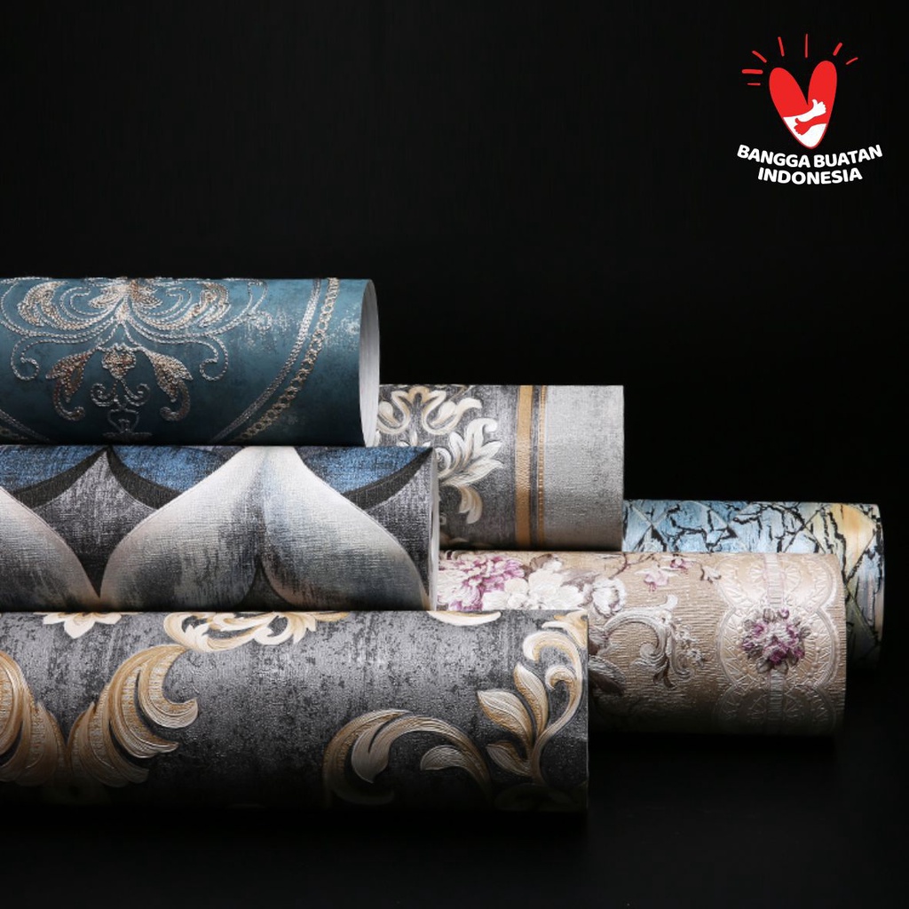 (COD) PROMO !! [1 ROLL 10M x 53 CM ]Wallpaper Vinyl 3D High Premium Quality / Wallpaper Motif Bunga kecil TERMURAH / Wallpaper dinding/ Stiker Wallpaper / Wallpaper Ruang tamu/Wallpaper Kamar Kualitas Terbaik