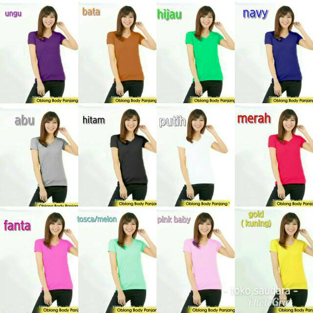 Basic v neck ( kaos v neck wanita)