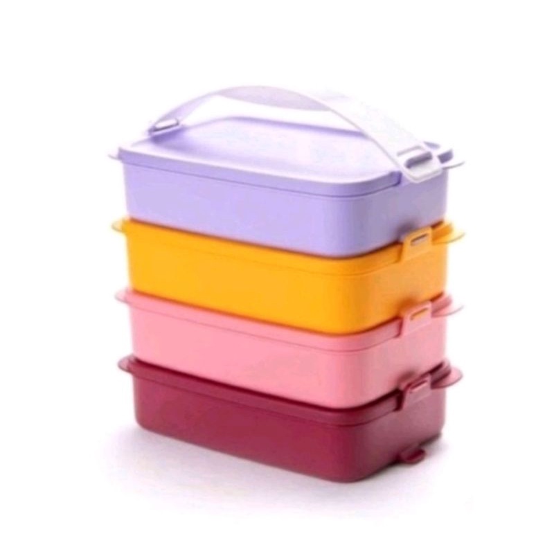 CTG /Rantang kotak warna-warni (4 susun) Tuppy