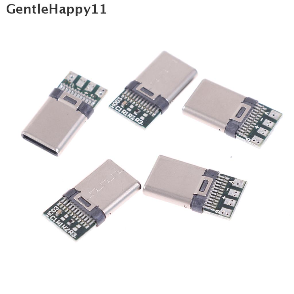 Gentlehappy 5 / 10Pcs Konektor Kabel USB 3.1 Tipe C Male DIY