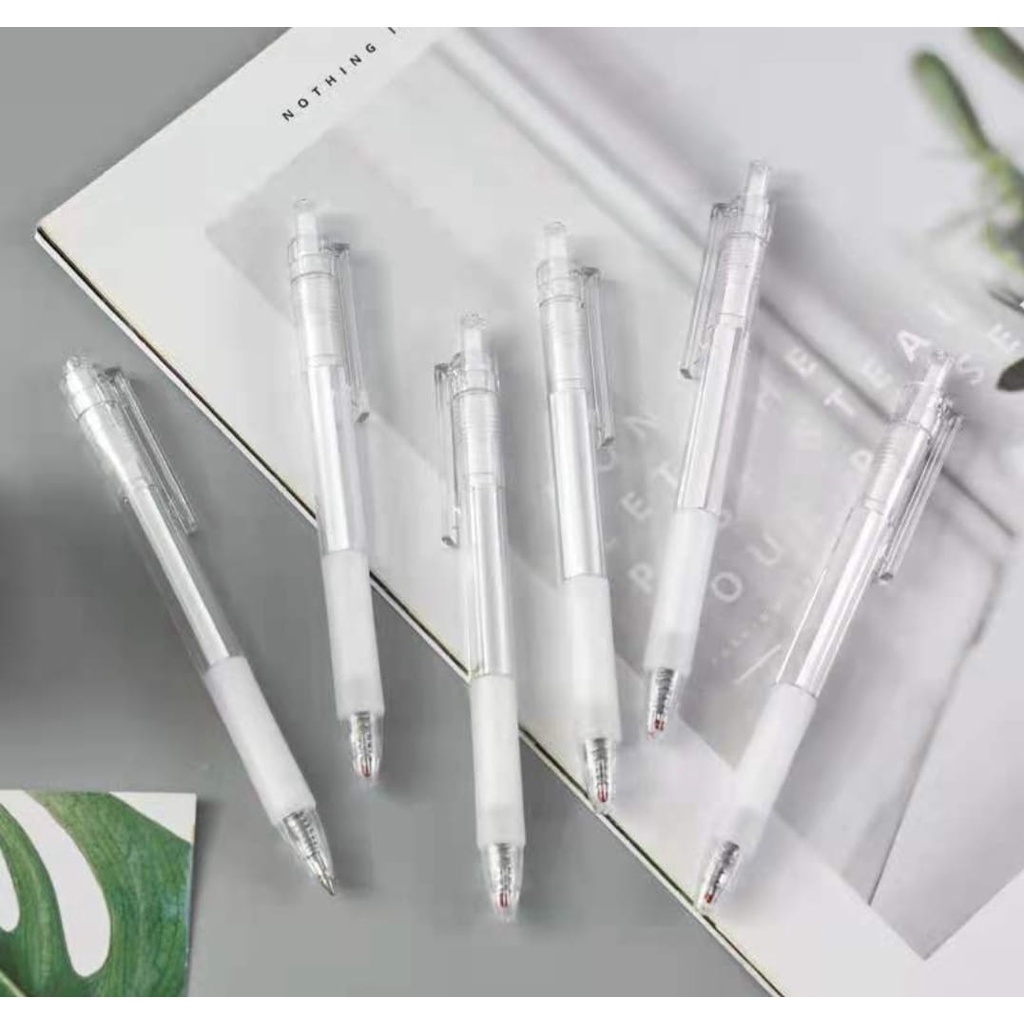 

Pulpen Gel Hitam transparan 0.5 mm / Pulpen gel Cetit