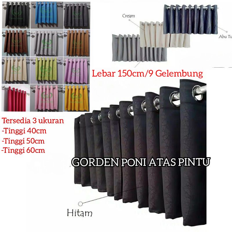 PONI GORDEN ATAS PINTU | PONI GORDEN ATAS PINTU LEBAR 150CM/9 GELEMBUNG