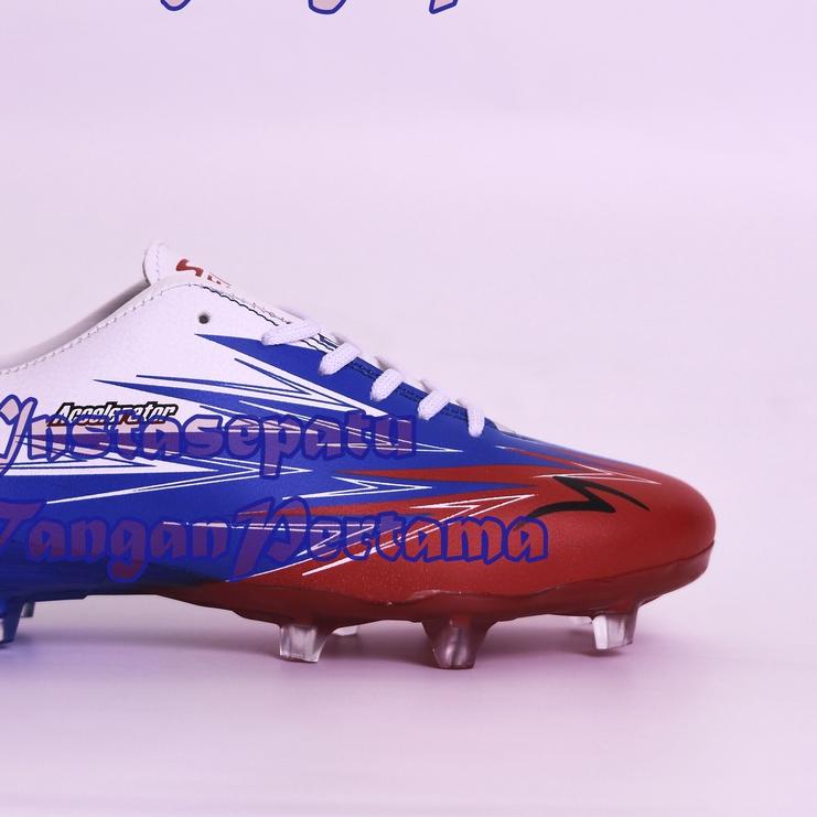 Sepatu Bola Sol Bening Specs Accelerator Lightspeed 3 In-White/Tulip Blue/Emperor Red
