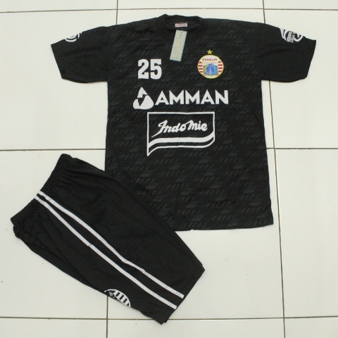 baju bola persija macan/baju kaos celana bola persija macan hitam size 1-12thn