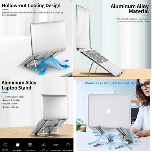 HDR-011 Stand Holder Portable Bracket Foldable Adjustable Aluminium Multifungsi For Tablet