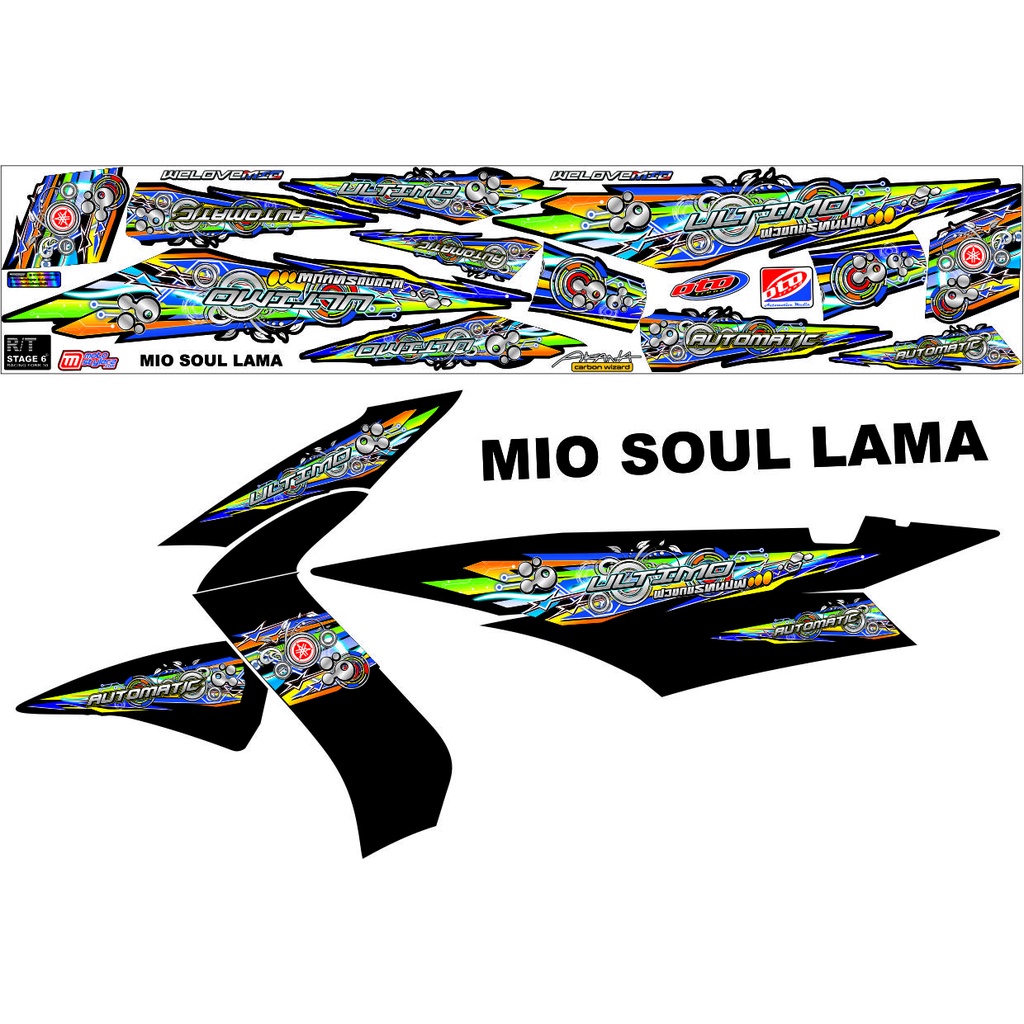 COD-STRIPING / STICKER MOTOR MATIC YAMAHA MIO SOUL OLD THAILOOK MOTIP NGO STIKER SOUL LAMA KARBU / O