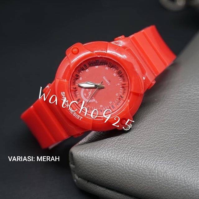 ✅COD FREE BATERAI JAM TANGAN WANITA PRIA WATCH KERAT WARNA 7 READY SPORT RUBBER IMPORT GROSIR  W111